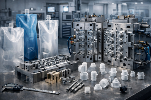 Molde de tapa de pico personalizado para bolsas con pico y empaques de repuesto