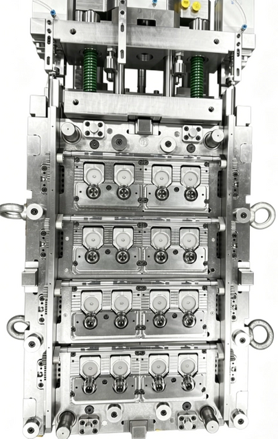 Molde de inyección con tapa abatible de cierre en el molde (IMC) para embalaje